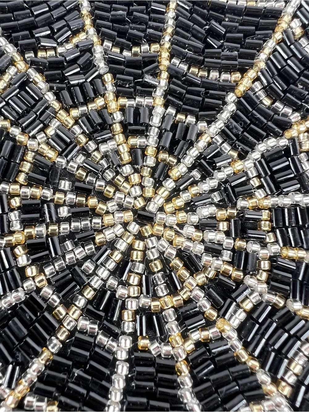 Halloween Black Spiderweb BEADED Table Runner by Cynthia Rowley 12